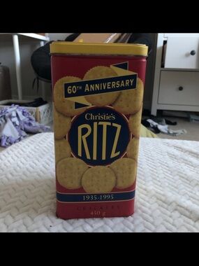 Christie’s RITZ 60th Anniversary Red and Yellow Collector Tin - Food Storage
